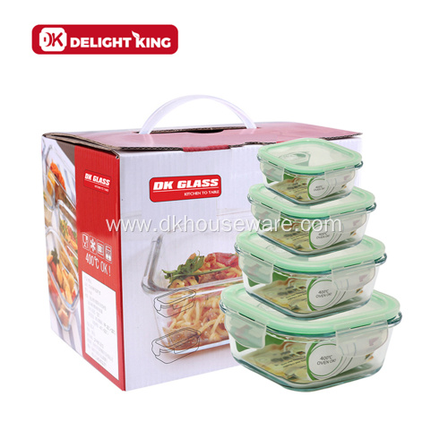 Customized Glass Food Containers 5pcs Set